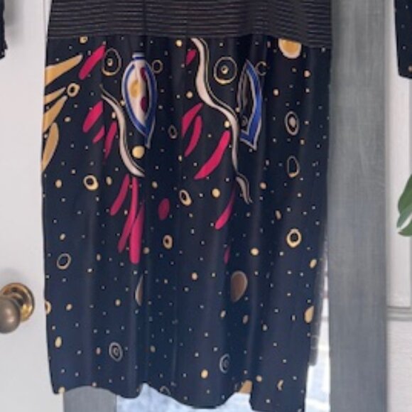 Ibe Vintage Silk Dress Celestial Moon Whimsigoth Artsy - Picture 9 of 10